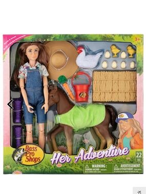 *NWT* BASS PRO SHOPS Doll Farming Playset , Horse Doll Playset
